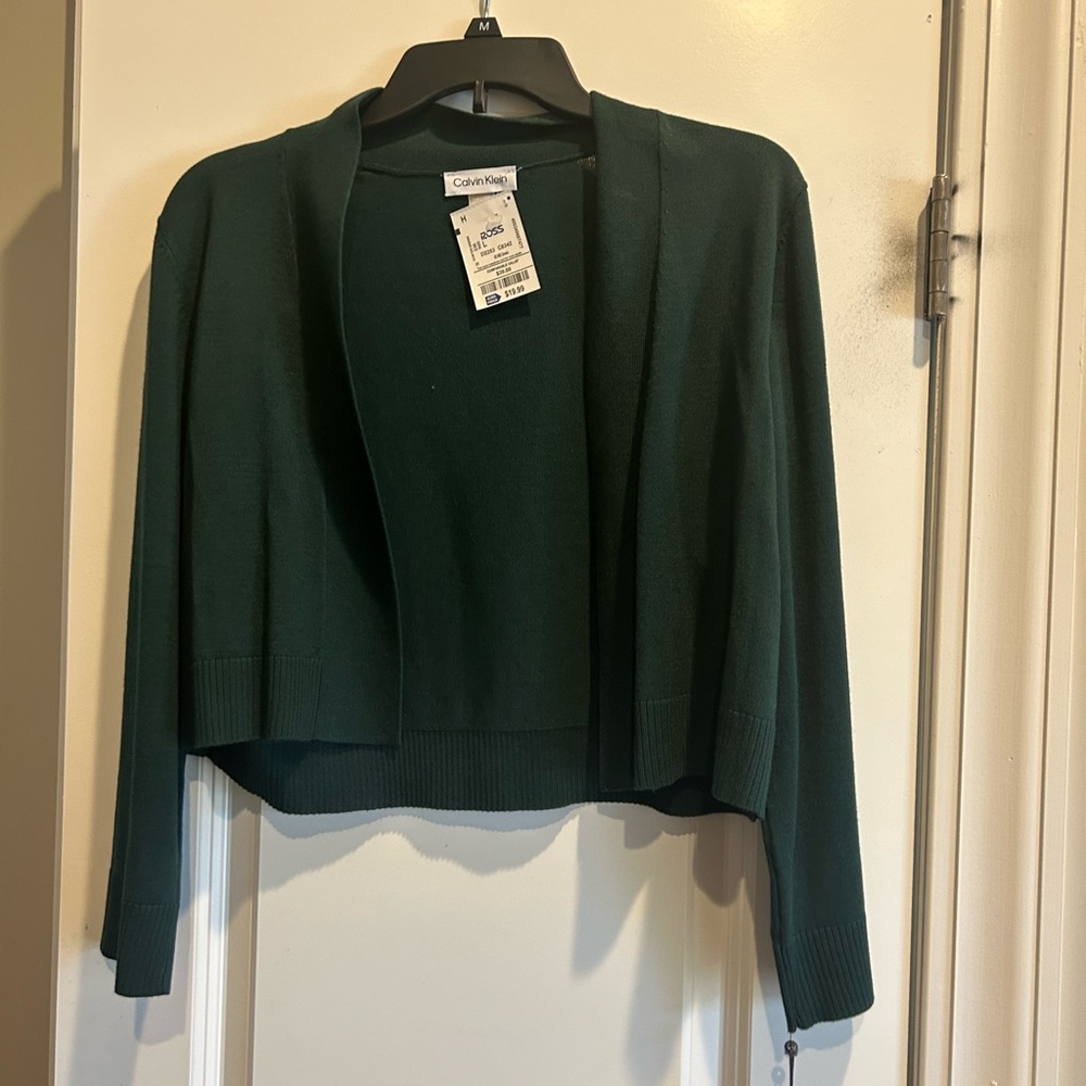 Calvin Klein Forest Green Open Cardigan